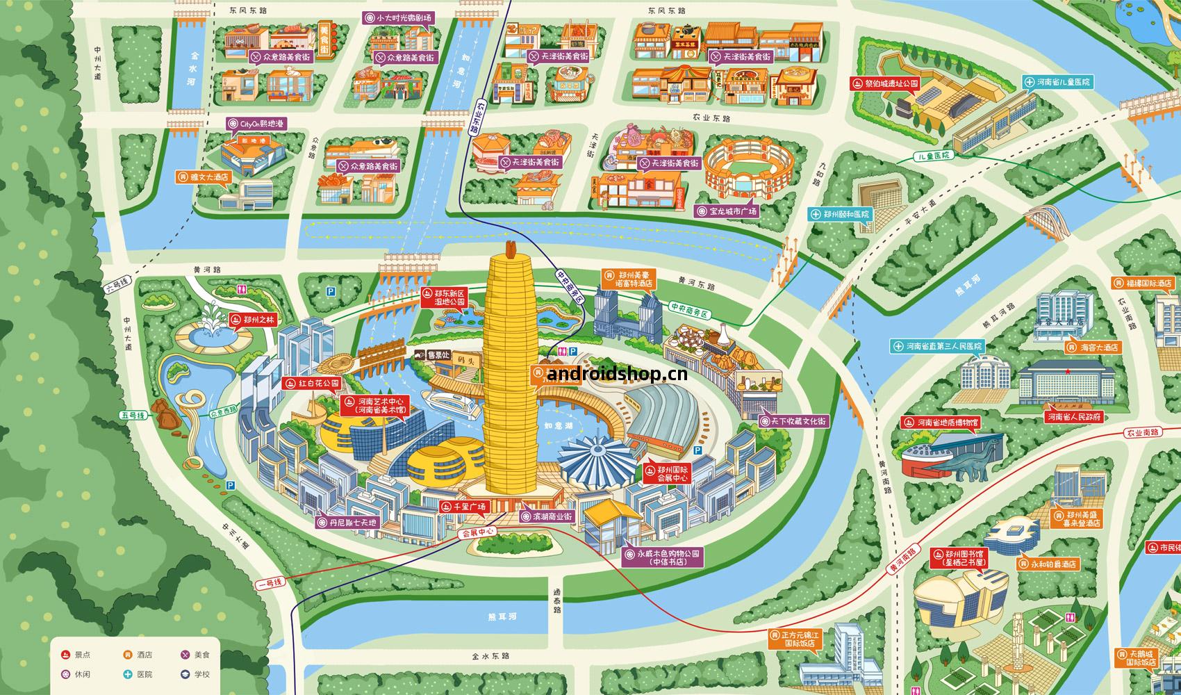 鄭(zheng)東新區(qu)手(shou)繪(hui)遊覽圖(tu)