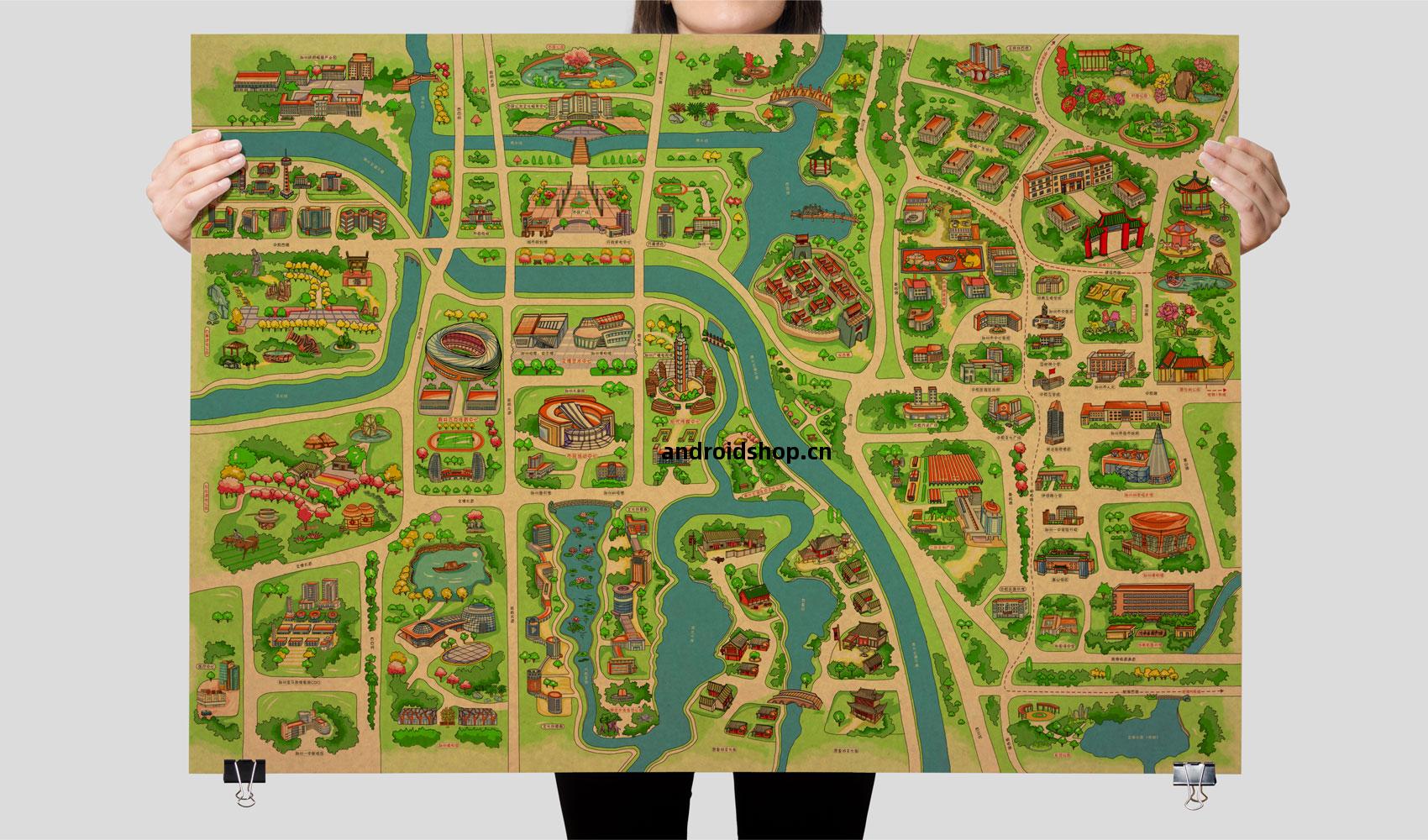 鄭州(zhou)中原(yuan)區(qu)手繪遊覽(lan)圖(tu)