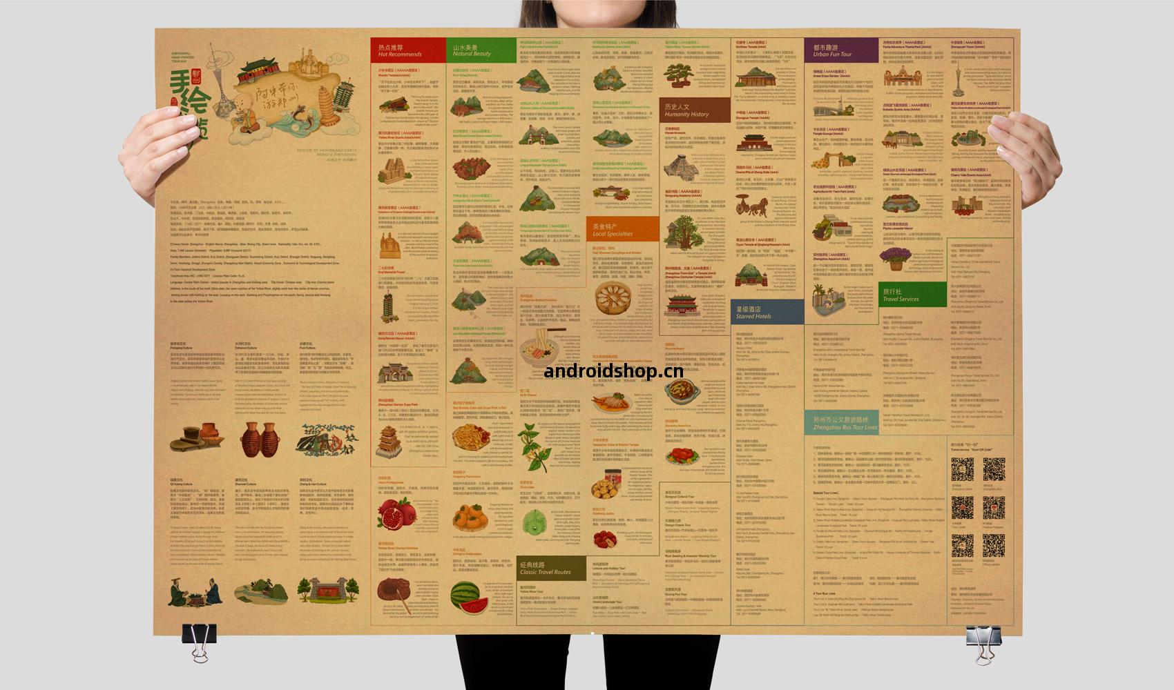 鄭州手繪(hui)遊覽(lan)圖(tu) 天地(di)之(zhi)中(zhong) 功(gong)夫鄭(zheng)州